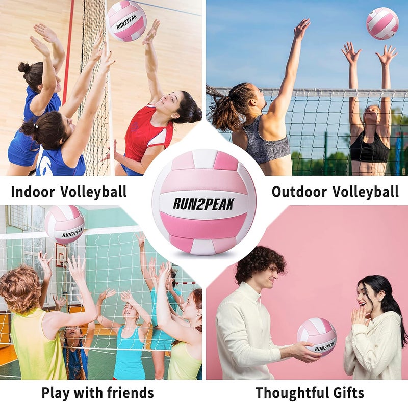 RUN2PEAK Soft Touch Volleyball Ball Gifts for Teen Girls Kids Youth Team Beginners Durable Volleyballs for Outdoor Indoor Beach Pool Water Play Official Size 5 Training Practice Volley Ball - Image 4